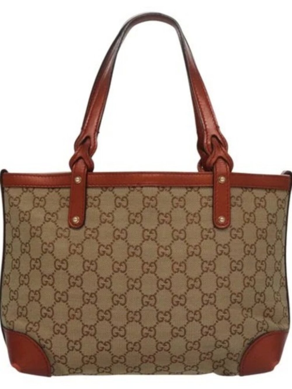 GUCCI GG Canvas Tote Bag Beige Brown Auth ep7226 - Picture 2 of 16